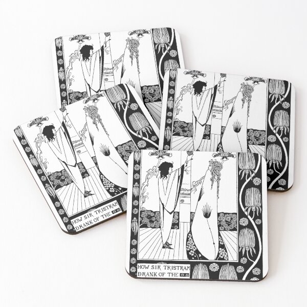 Item preview, Aubrey Beardsley · Le Morte d'Arthur/The Tale of Arthur · How Sir Tristram Drank of the Love Drink · Art Nouveau Print  designed and sold by flcii.