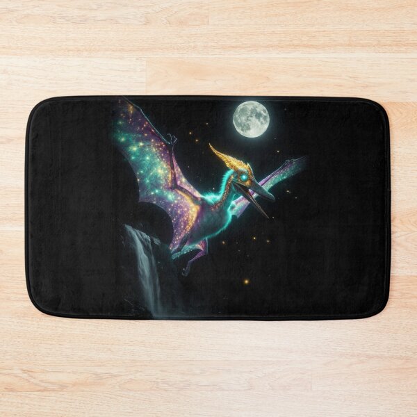 Item preview, Glowing Pterodactyl Colorful Dinosaur Mystical Moonlit Scene designed and sold by Syrupulse.
