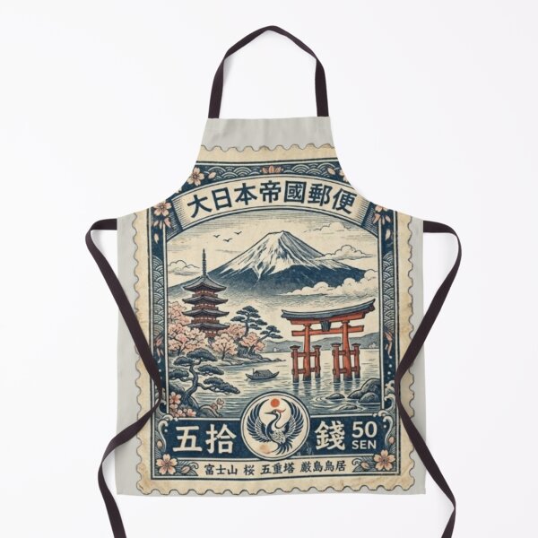 Item preview, Imperial Japan Mt. Fuji Vintage Ukiyo-e Stamp Art designed and sold by SakuraMarket26.