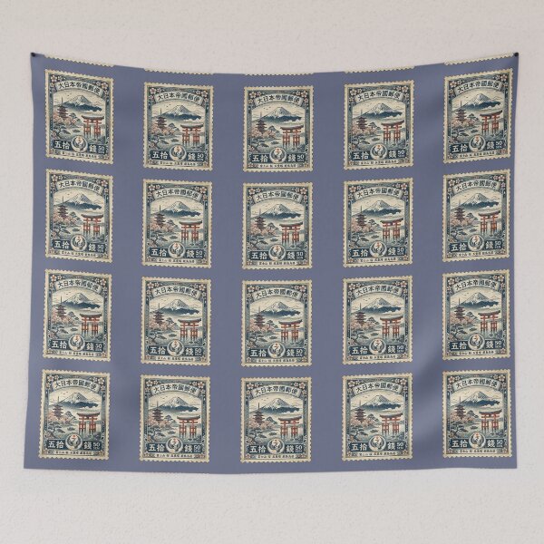 Item preview, Imperial Japan Mt. Fuji Vintage Ukiyo-e Stamp Art designed and sold by SakuraMarket26.