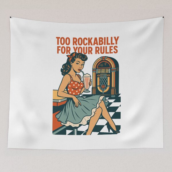 Item preview, Pin-Up Girl in the 50s Diner: Too Rockabilly for Rules designed and sold by Pineapple-Tree.