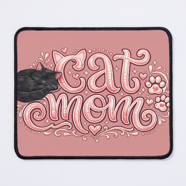 Item preview, Cozy Black Cat Mom – Cute Pink Cat Lover Design designed and sold by GenX369.