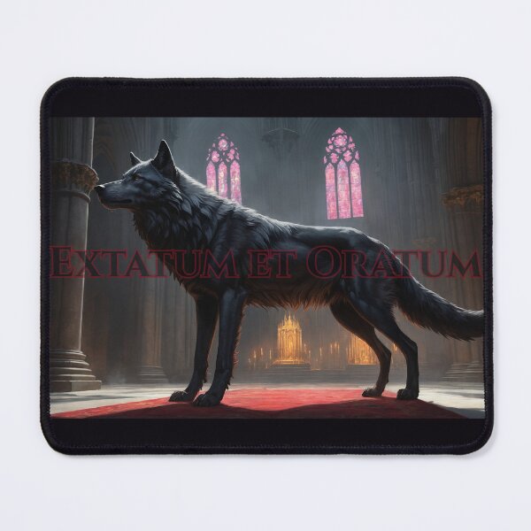 Item preview, Dark Sacred Wolf Dissolves in Cathedral Ecstasy Prayer designed and sold by GeoWhimsy Studio.