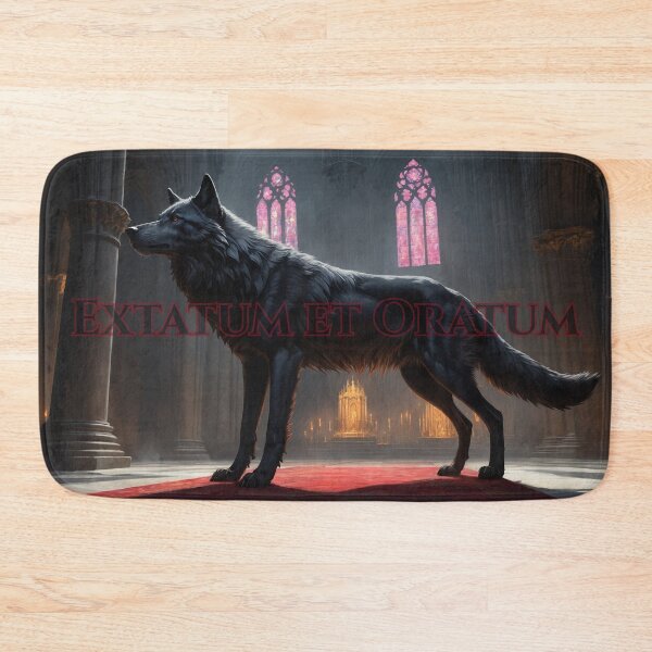 Item preview, Dark Sacred Wolf Dissolves in Cathedral Ecstasy Prayer designed and sold by GeoWhimsy Studio.