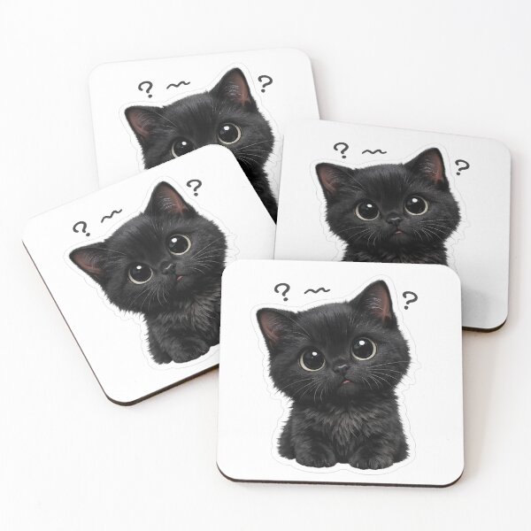 Item preview, Confused Black Kitten designed and sold by Cat-loveparttime.