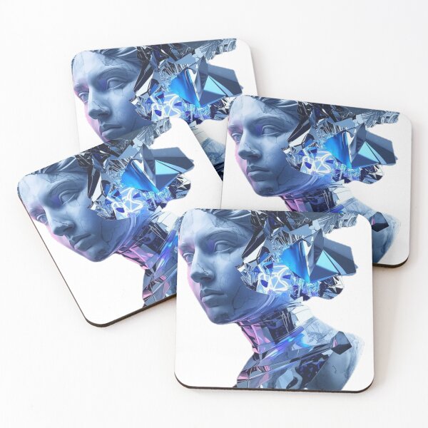Item preview, Futuristic Marble Statue 3D – Cyberpunk Classical Art Sculpture designed and sold by DzA-stickers.