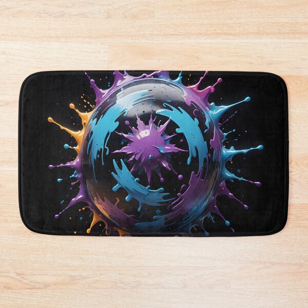 Item preview, Neon Abstract Paint Splash Sphere Futuristic Glow Art designed and sold by DreamyWallVibes.