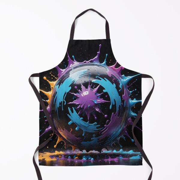 Item preview, Neon Abstract Paint Splash Sphere Futuristic Glow Art designed and sold by DreamyWallVibes.