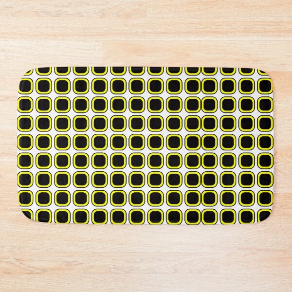 Item preview, Yellow Black Hermann Grid Optical Illusion Pattern — Bold Geometric Repeat Design designed and sold by Zaya_art.