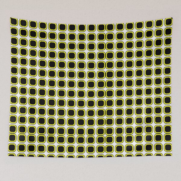Item preview, Yellow Black Hermann Grid Optical Illusion Pattern — Bold Geometric Repeat Design designed and sold by Zaya_art.
