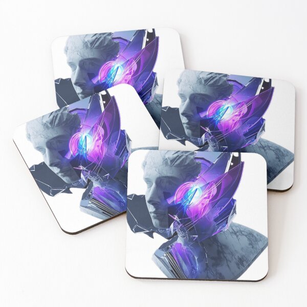 Item preview, Futuristic Marble Statue 3D – Cyberpunk Classical Art Sculpture designed and sold by DzA-stickers.