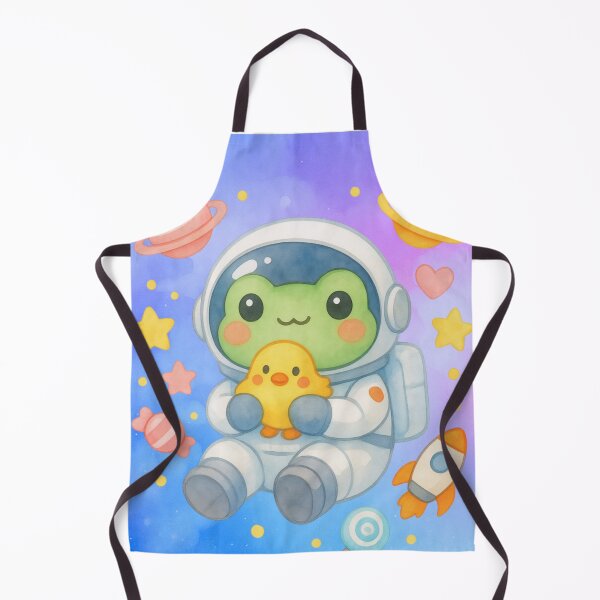 Item preview, Cute Frog Astronaut with Duck – Kawaii Pastel Space Galaxy Art designed and sold by p-frosty-design.