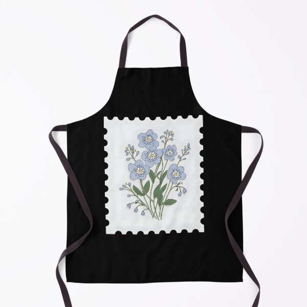 Item preview, Vintage blue forget-me-not flowers stamp designed and sold by uunaa.