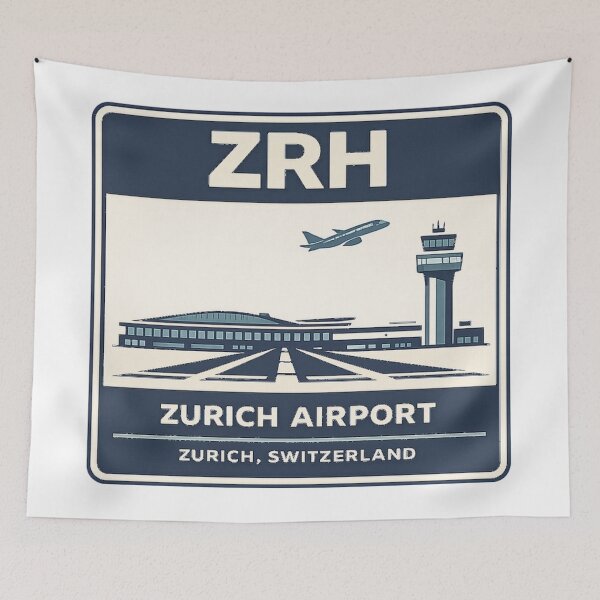 Item preview, ZRH Zurich Airport Sticker Magnet Switzerland Aviation Design designed and sold by CLOUTKULT.