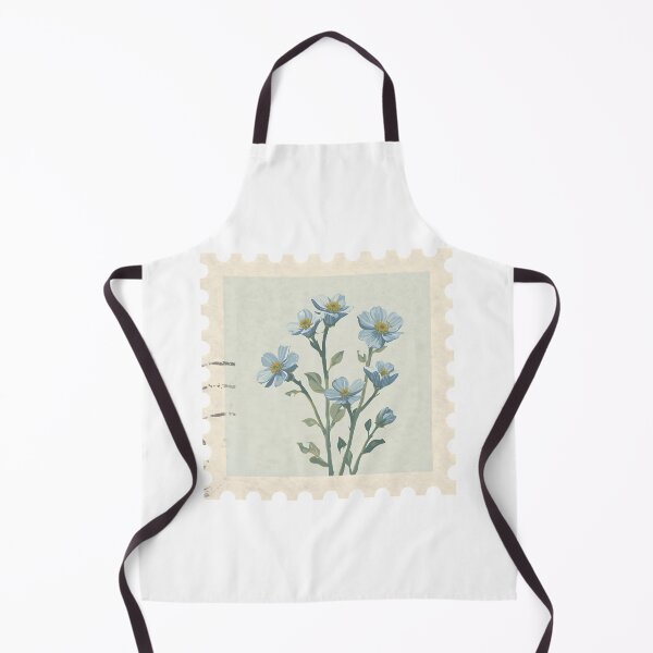 Item preview, Vintage blue forget-me-not flowers stamp designed and sold by uunaa.