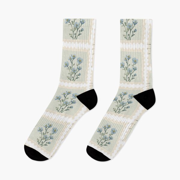 Item preview, Vintage blue forget-me-not flowers stamp designed and sold by uunaa.