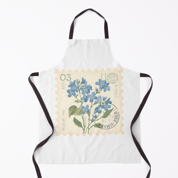 Item preview, Vintage blue forget-me-not flowers stamp designed and sold by uunaa.