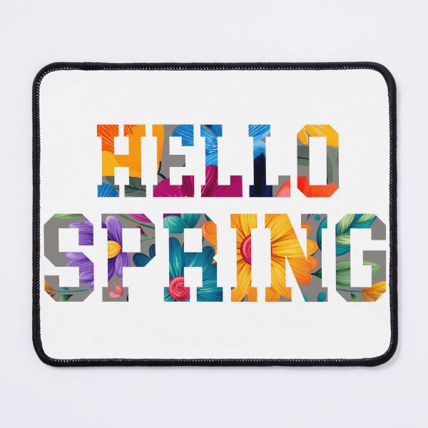 Item preview, Hello Spring Floral Typography - Vibrant Colorful Lettering Art Print designed and sold by DesignArtist.ia.