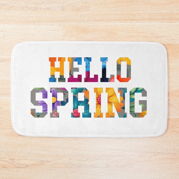 Item preview, Hello Spring Floral Typography - Vibrant Colorful Lettering Art Print designed and sold by DesignArtist.ia.