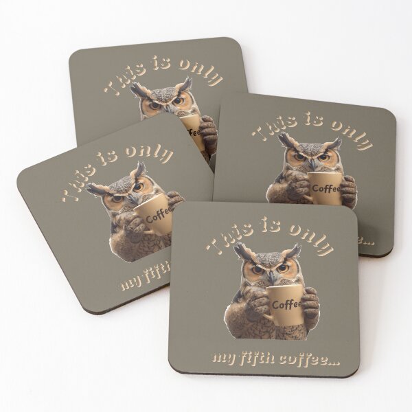 Item preview, The owl drinks coffee designed and sold by Julitasells.