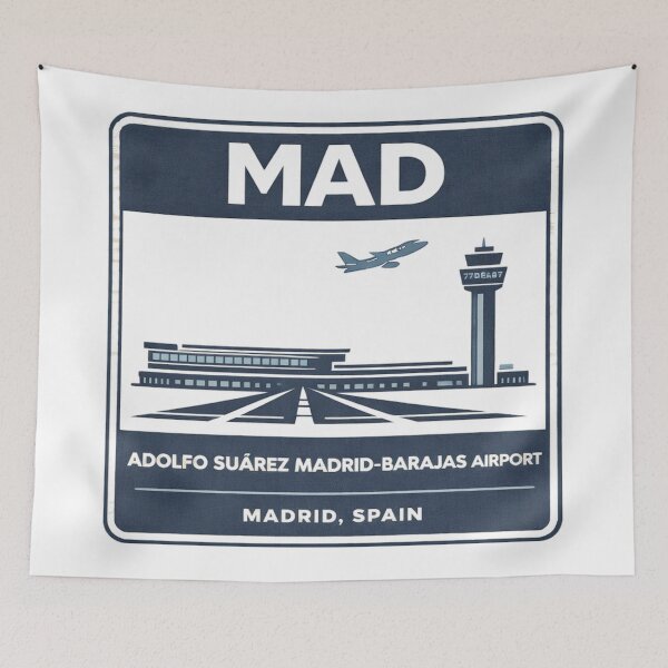 Item preview, MAD Madrid Airport Sticker Magnet Spain Aviation Design designed and sold by CLOUTKULT.