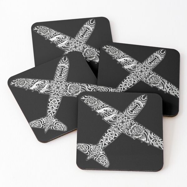 Item preview, Global Traveler Airplane - Intricate Tribal and Celtic Tattoo Pattern designed and sold by EARTH PEOPLE.