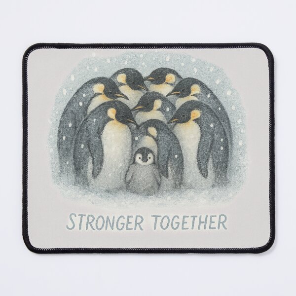 Item preview, Stronger Together: Penguin Family Huddle designed and sold by ChirpInc.