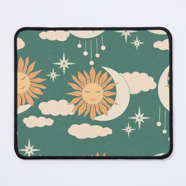 Item preview, Teal Celestial Sun Moon Retro Boho Vintage Pattern Art designed and sold by DColourMuse.