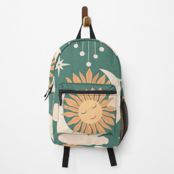 Item preview, Teal Celestial Sun Moon Retro Boho Vintage Pattern Art designed and sold by DColourMuse.