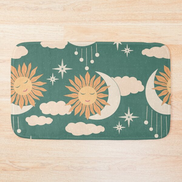 Item preview, Teal Celestial Sun Moon Retro Boho Vintage Pattern Art designed and sold by DColourMuse.