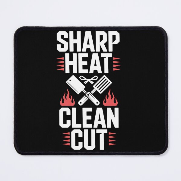 Item preview, Sharp Heat Clean Cut BBQ Chef Typography Design designed and sold by Savage-Apron.