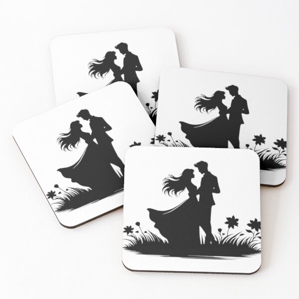 Item preview, Romantic Couple Silhouette Love Illustration Design designed and sold by PixelVibe Art.