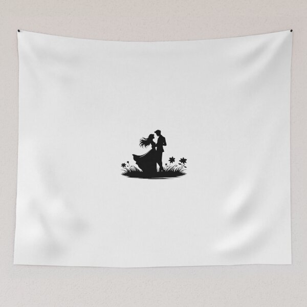 Item preview, Romantic Couple Silhouette Love Illustration Design designed and sold by PixelVibe Art.
