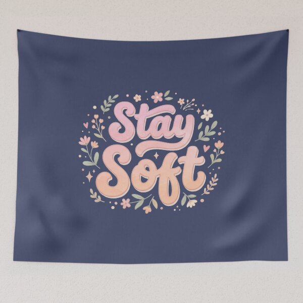 Item preview, Stay Soft Pastel Typography Design designed and sold by Quiet Mode Studio.