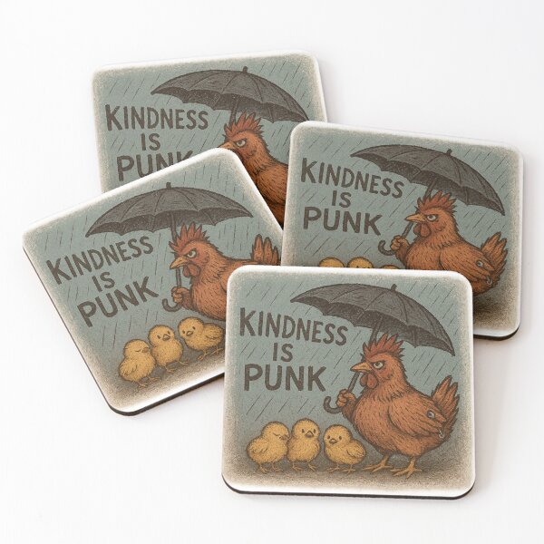 Item preview, Punk Hen Protecting Her Chicks: Kindness Is Punk designed and sold by ChirpInc.