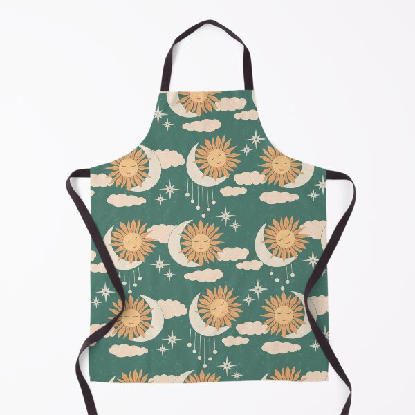 Item preview, Medium scale of Teal Celestial Sun Moon Retro Boho Vintage Pattern Art designed and sold by DColourMuse.