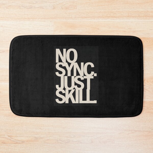 Item preview, No Sync Just Skill DJ T-shirt, minimalist typographic design, original DJ gift, urban style electronic music designed and sold by StormArte.