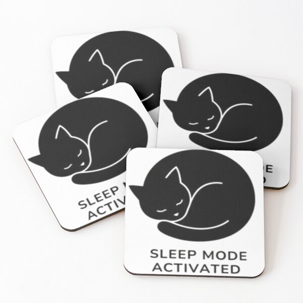 Item preview, Minimal Sleep Mode Cat Sticker – Simple Black Cat Design designed and sold by Velora Design .