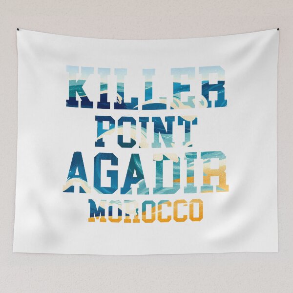Item preview, Killer Point Agadir Morocco - Surf Ocean Wave Typography Art Print designed and sold by DesignArtist.ia.