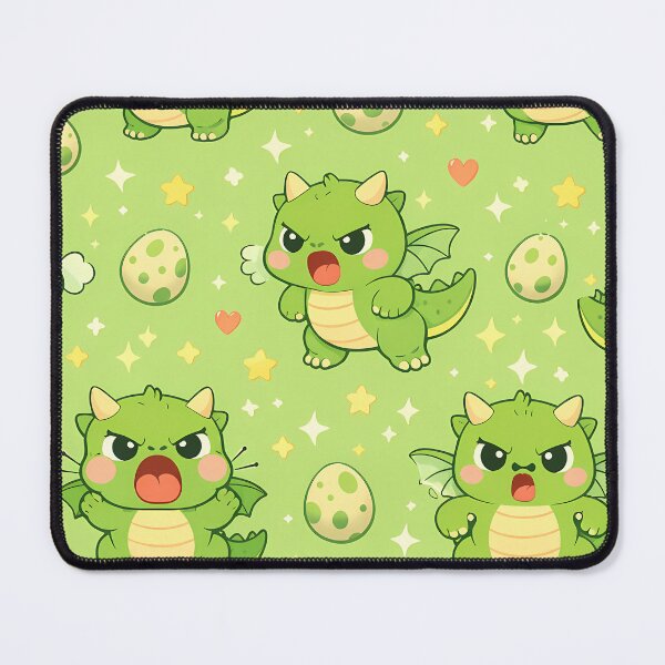 Item preview, Kawaii Green Dinosaur & Little Dragon Pattern designed and sold by GlowingTales.