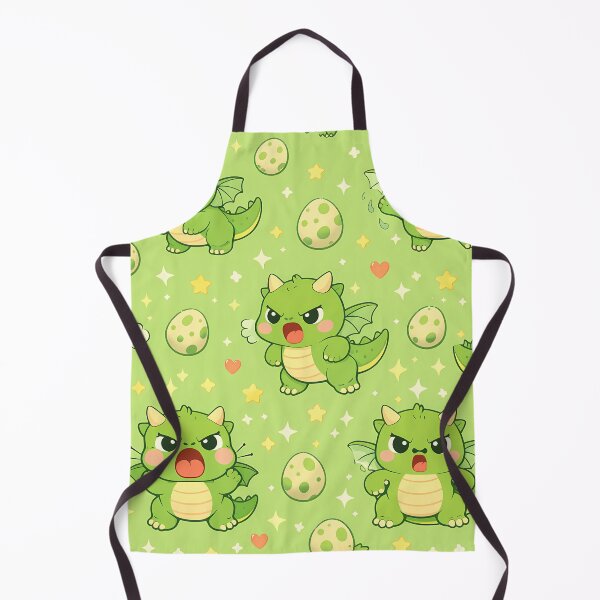 Item preview, Kawaii Green Dinosaur & Little Dragon Pattern designed and sold by GlowingTales.