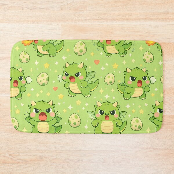 Item preview, Kawaii Green Dinosaur & Little Dragon Pattern designed and sold by GlowingTales.