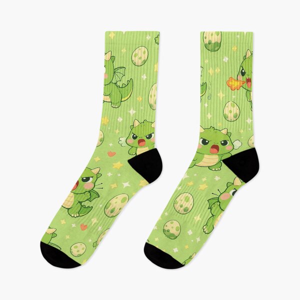 Item preview, Kawaii Green Dinosaur & Little Dragon Pattern designed and sold by GlowingTales.
