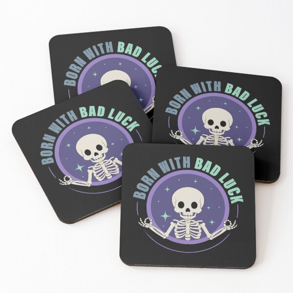 Item preview, Born With Bad Luck Skeleton – Cute Spooky Skeleton Aesthetic Gothic Humor Design designed and sold by DREEMBLOOM Designs.