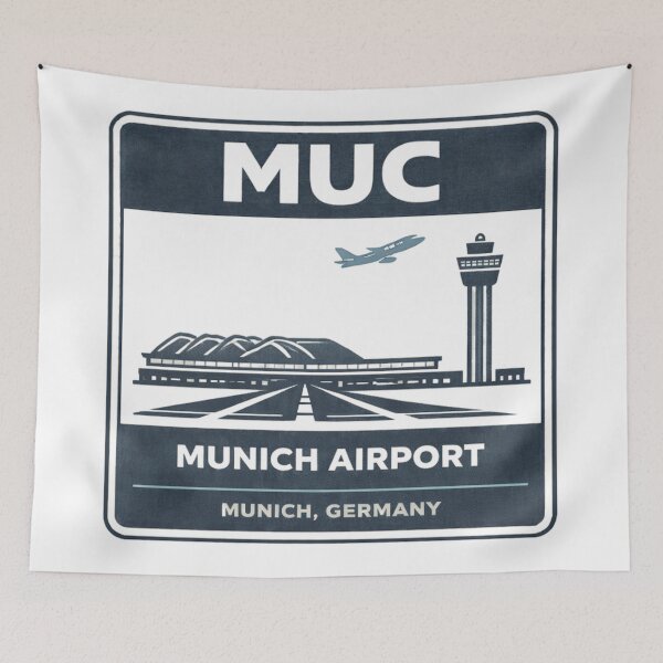 Item preview, MUC Munich Airport Sticker Magnet Germany Aviation Design designed and sold by CLOUTKULT.