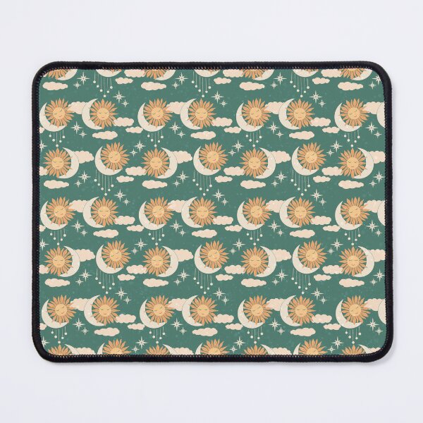 Item preview, Small scale of Teal Celestial Sun Moon Retro Boho Vintage Pattern Art designed and sold by DColourMuse.