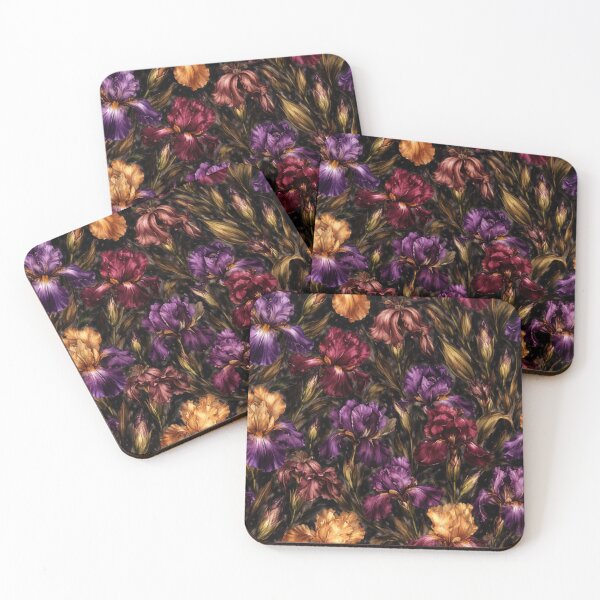 Item preview, Moody Dark Iris Botanical Pattern designed and sold by Velvet Botanica Atelier.