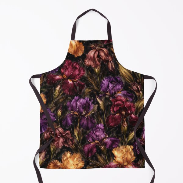 Item preview, Moody Dark Iris Botanical Pattern designed and sold by Velvet Botanica Atelier.