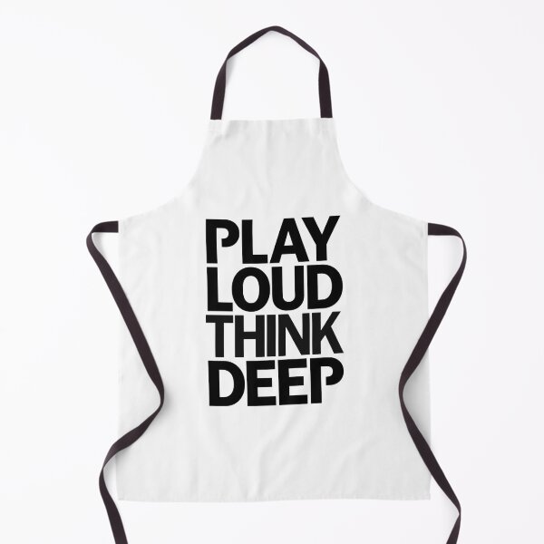 Item preview, Play Loud Think Deep T-shirt, minimalist typographic design, original music gift, modern urban style designed and sold by StormArte.