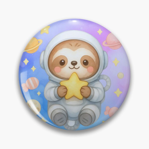 Item preview, Cute Sloth Astronaut Holding Star – Kawaii Pastel Space Galaxy Art designed and sold by p-frosty-design.